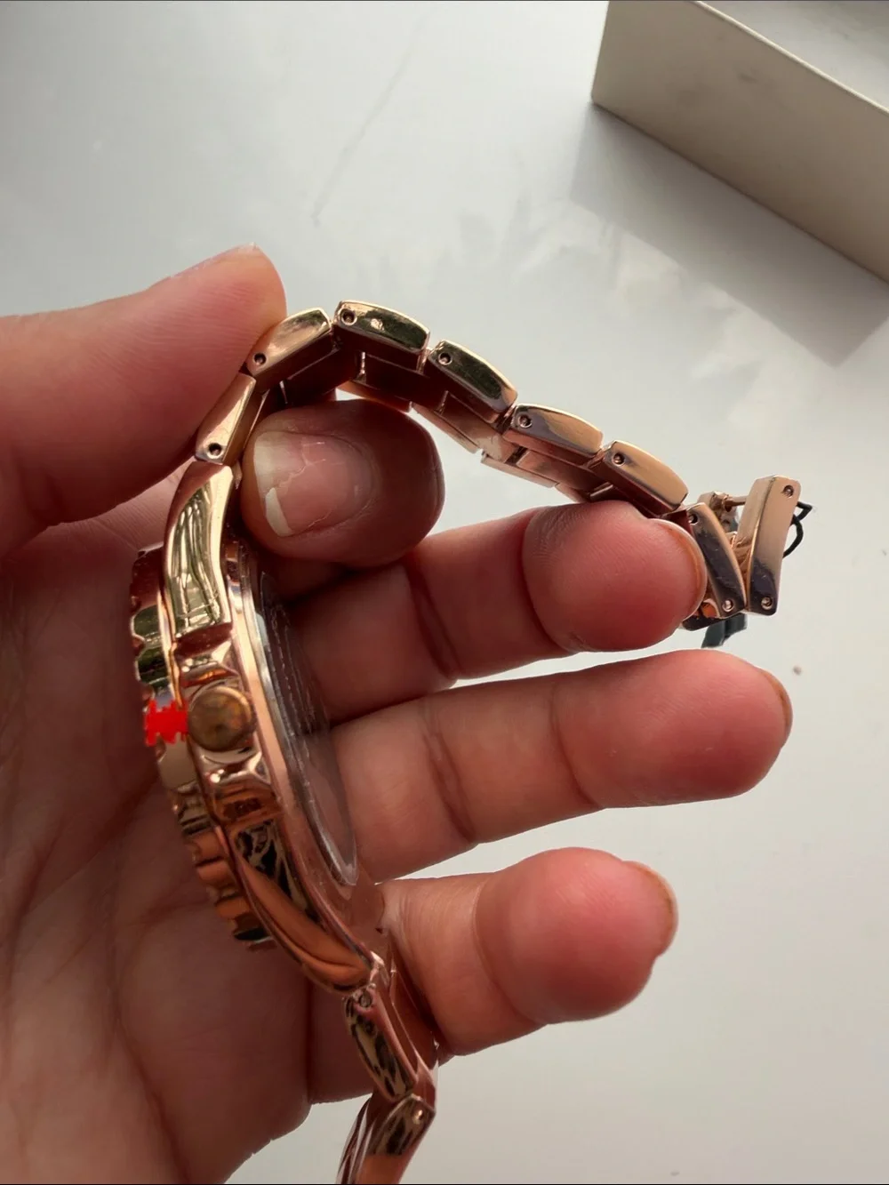 Elegant Women's Rose Gold Crystal Accent Watch
